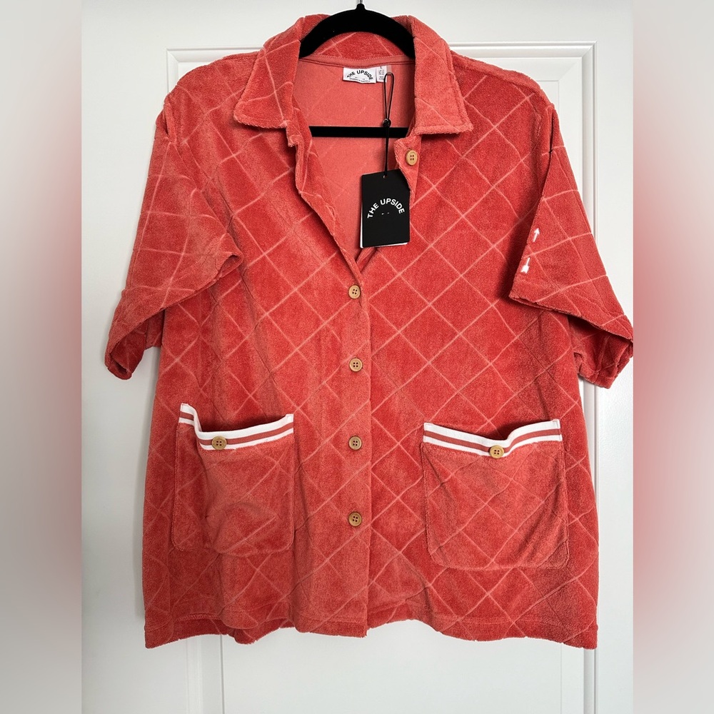 NWT!! The Upside Terry button down shirt.